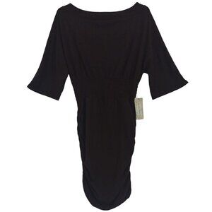 Derek Heart Womens Brown 3/4 Sleeve Ruched Dress Medium, NWT